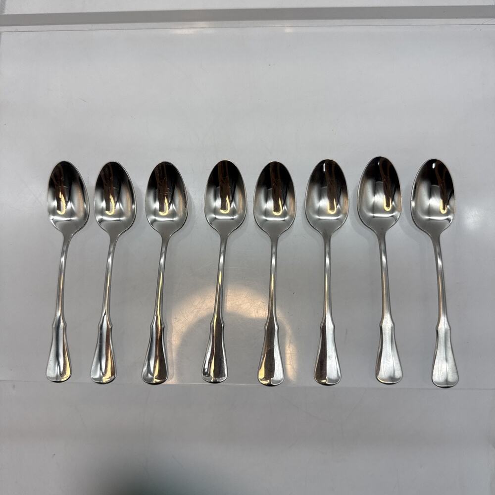 Oneida WYNDHAM DISTINCTION Stainless Set of 8 Demitasse Spoons Flatware